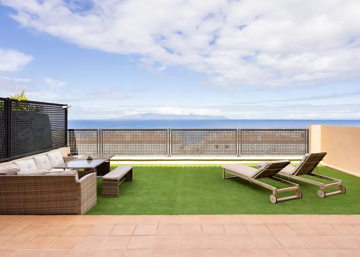 Semesterbostad Propiedad Nueva Con Piscina, Seguridad Privada Y Vista Al Oceano En Tenerife - Es-279-9